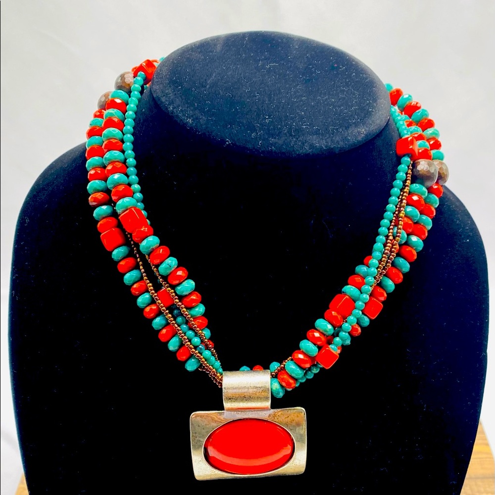Orange and green necklace